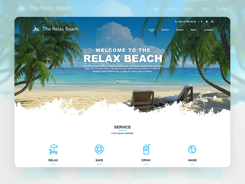 Resort website template html5 close responsive